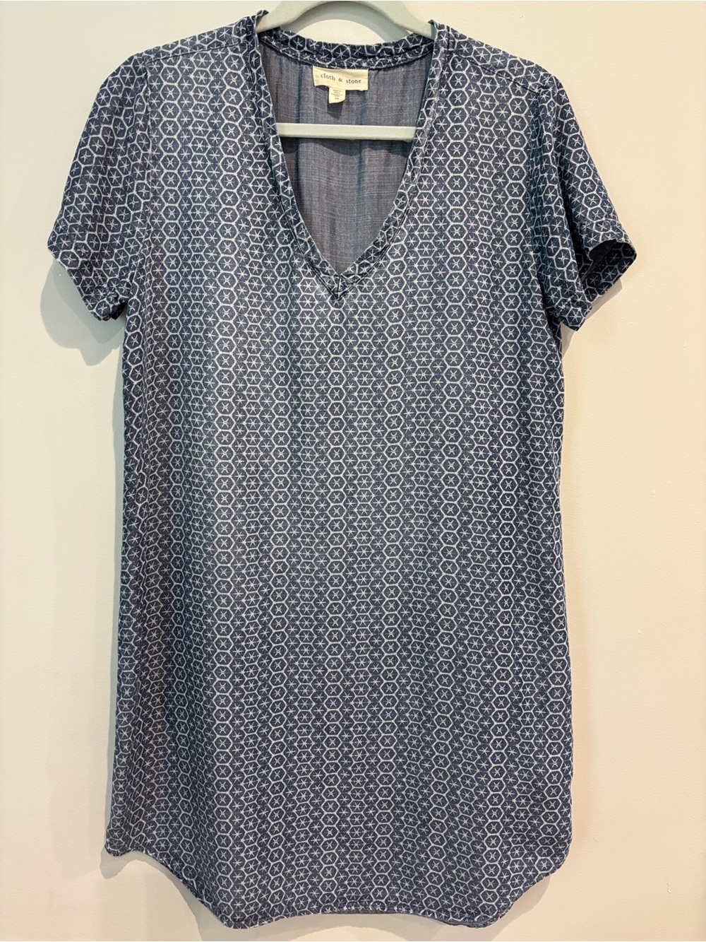 Cold and Stone Anthropologie Justine Chambray T-shirt Shift Dress Size M